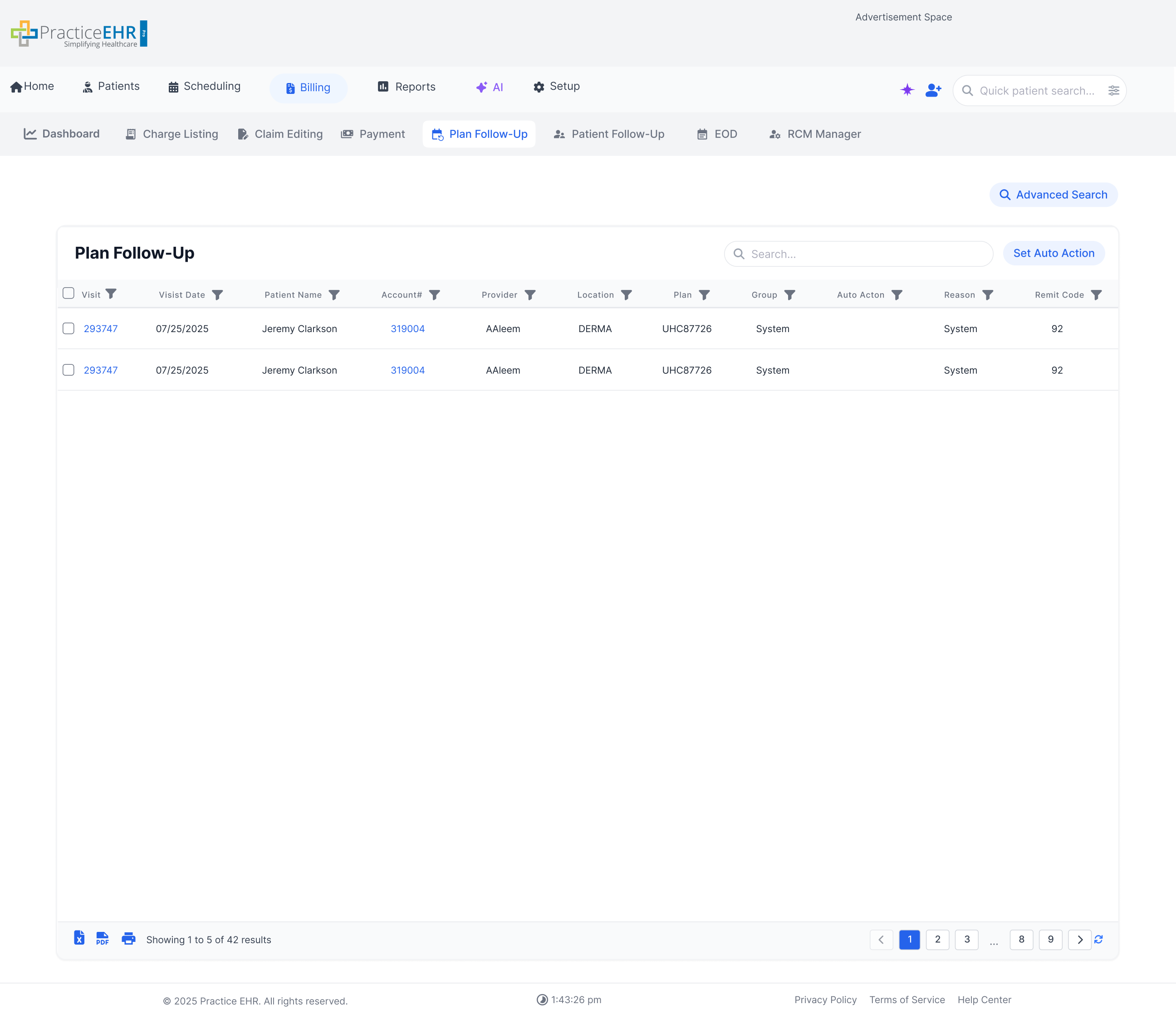 Optional auto-search disabled screenshot
